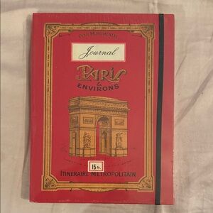 Vintage Inspired Red Paris Journal with Arc de Triomphe Design